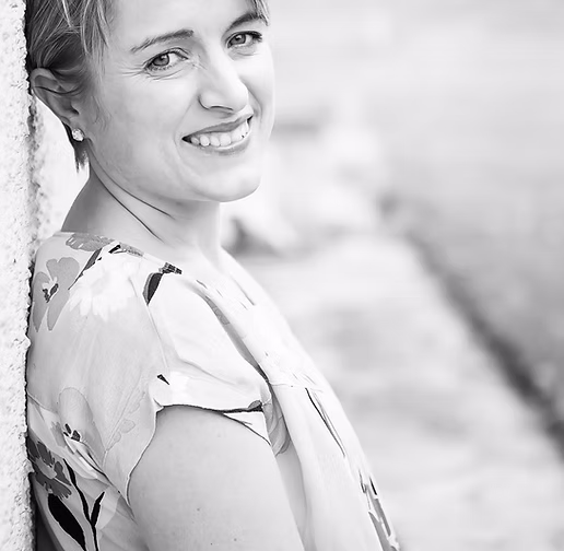 Black and white portrait shot of the writer, Gillian Harvey on Silver Magazine www.silvermagazine.co.uk