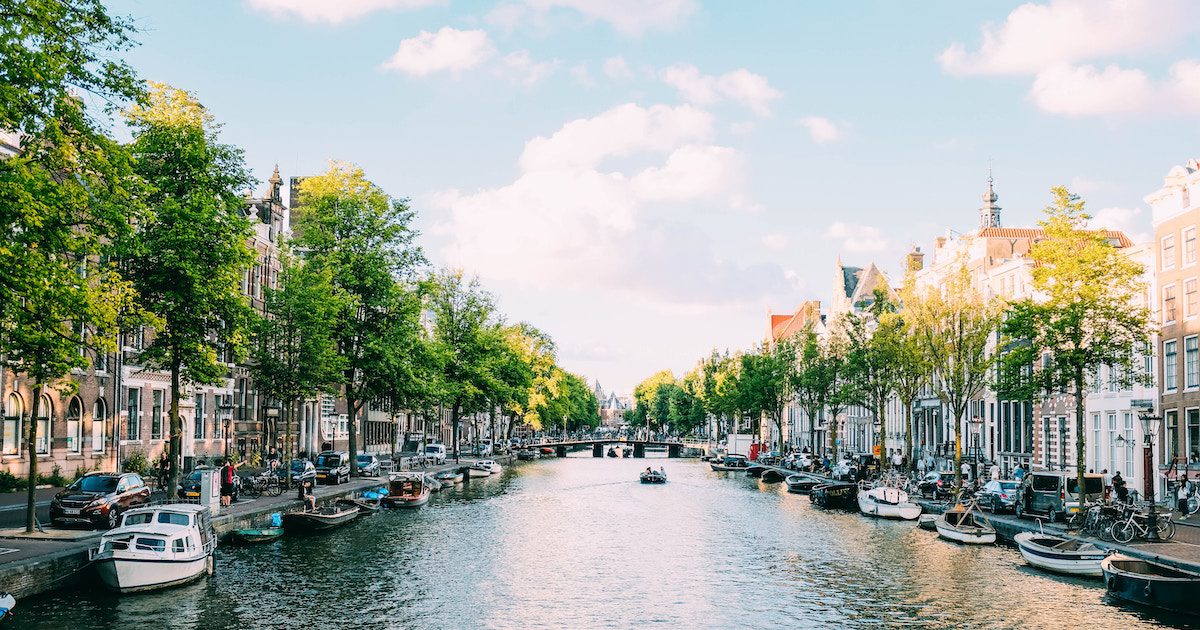 Shot looking down Amsterdam canal. Perfect place for September city break