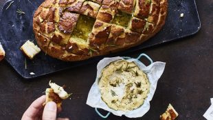 Camembosh recipe for vegan cheesy dip with herby bread by Bosh on Silver Magazine www.silvermagazine.co.uk