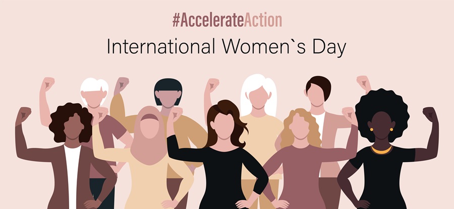 International Women's Day banner. IWD2025 campaign theme #AccelerateAction. Article on Silver Magazine about misogyny for IWD 2025 - www.silvermagazine.co.uk