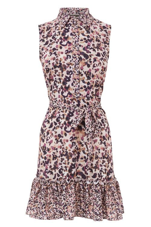 Lipsy Sleeveless Tiered Animal Shirt Dress £39