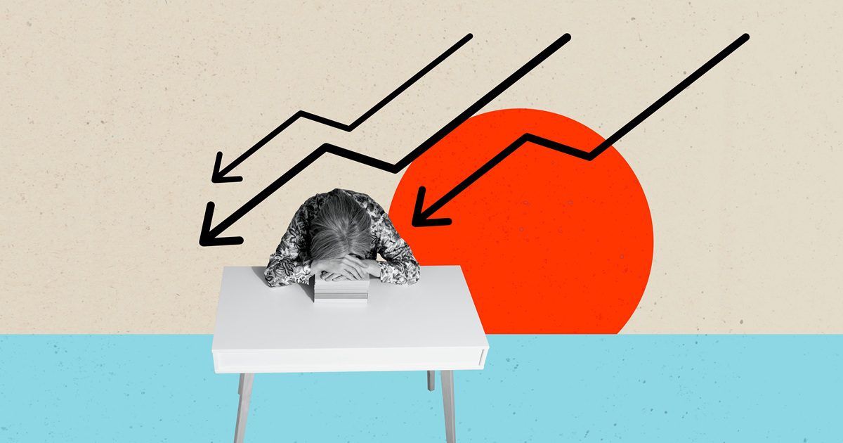 Composite collage picture image of tired sad female worker businesswoman sleeping crisis inflation billboard comics zine minimal. Nearly having a stroke - Silver Magazine www.silvermagazine.co.uk