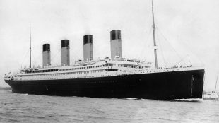 Pic of the Titanic ship in water from 1912. The Titanic - article on Silver MAgazine www.silvermagazine.co.uk