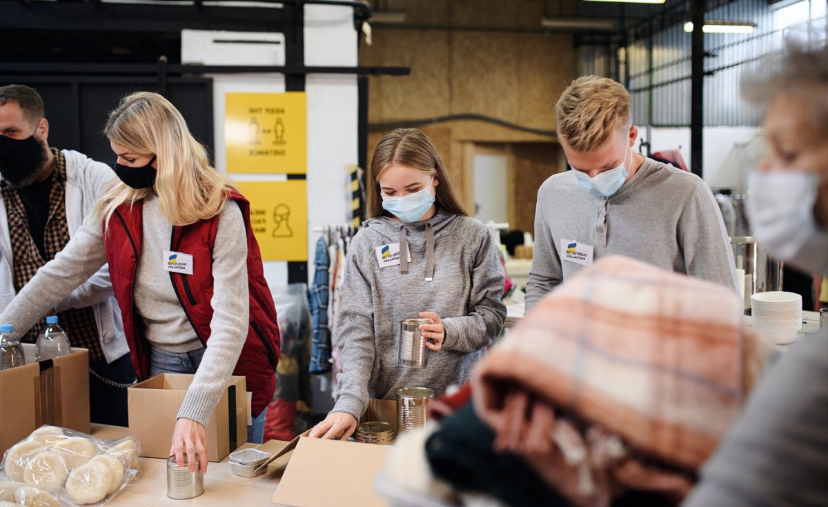 Volunteers helping with donations for Ukraine article on Silver Magazine www.silvermagazine.co.uk