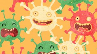 Image shows graphic design of cartoon viruses in various different colours, Silver Magazine www.silvermagazine.co.uk